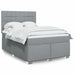 Pat box spring cu saltea, gri deschis, 140x190 cm, textil - WALTI WALTI