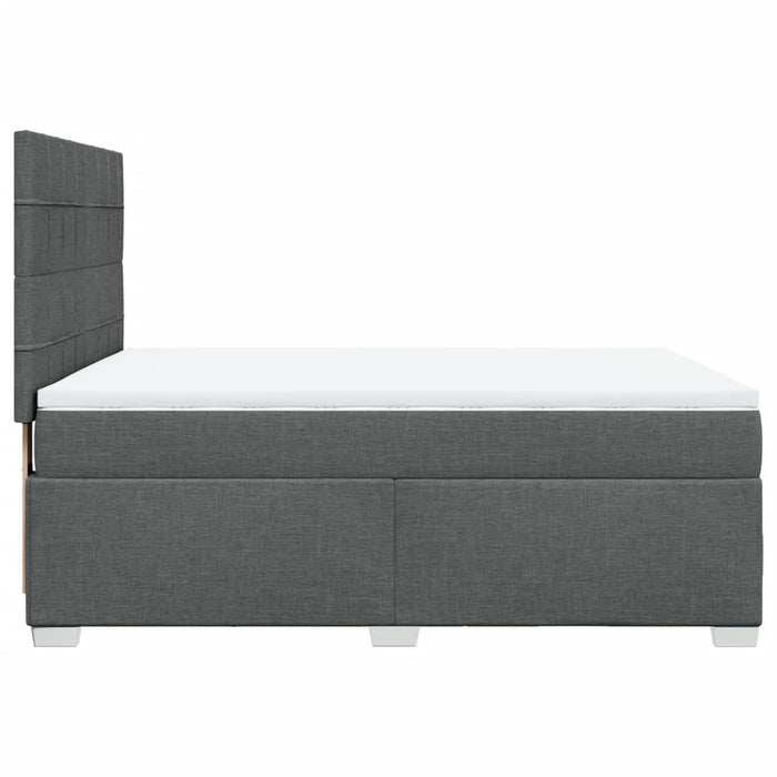Pat box spring cu saltea, gri închis, 140x190 cm, textil - WALTI WALTI