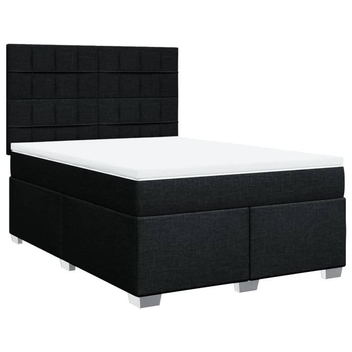 Pat box spring cu saltea, negru, 140x190 cm, textil - WALTI WALTI