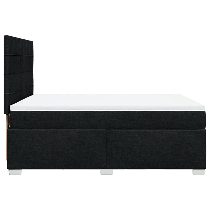 Pat box spring cu saltea, negru, 140x190 cm, textil - WALTI WALTI