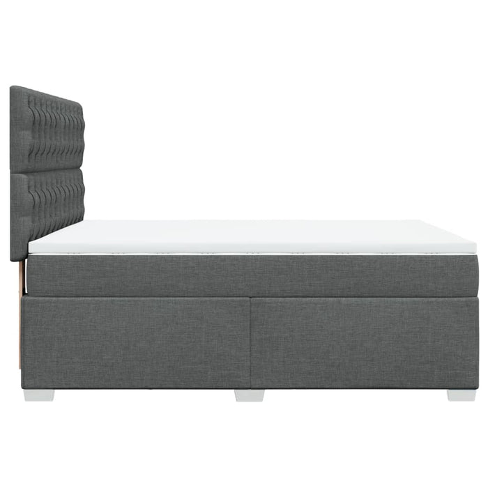 Pat box spring cu saltea, gri închis, 140x190 cm, textil - WALTI WALTI