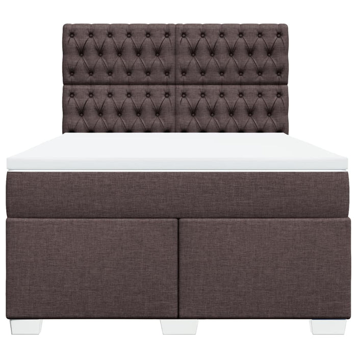 Pat box spring cu saltea, maro închis, 140x200 cm, textil - WALTI WALTI