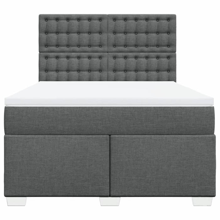 Pat box spring cu saltea, gri închis, 140x190 cm, textil - WALTI WALTI