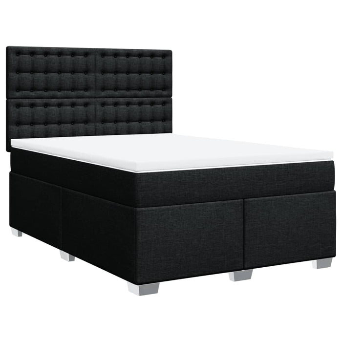 Pat box spring cu saltea, negru, 140x190 cm, textil - WALTI WALTI