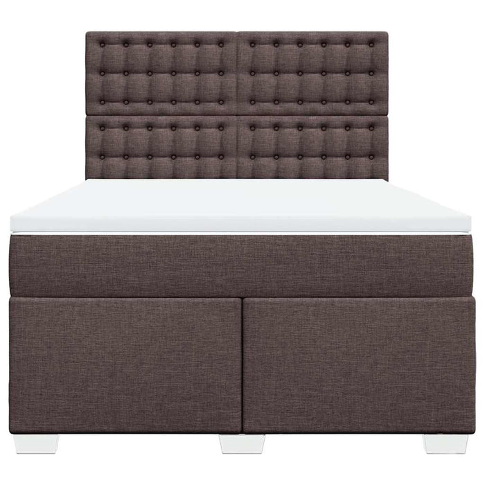 Pat box spring cu saltea, maro închis, 140x200 cm, textil - WALTI WALTI