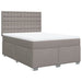 Pat box spring cu saltea, gri taupe, 140x200 cm, textil - WALTI WALTI