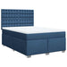 Pat box spring cu saltea, albastru, 140x200 cm, textil - WALTI WALTI