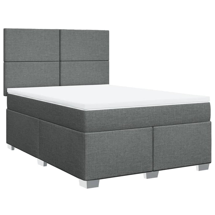 Pat box spring cu saltea, gri închis, 140x200 cm, textil - WALTI WALTI