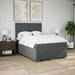 Pat box spring cu saltea, gri închis, 140x200 cm, textil - WALTI WALTI