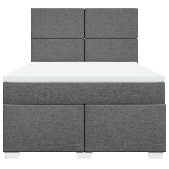 Pat box spring cu saltea, gri închis, 140x200 cm, textil - WALTI WALTI