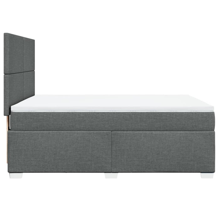 Pat box spring cu saltea, gri închis, 140x200 cm, textil - WALTI WALTI