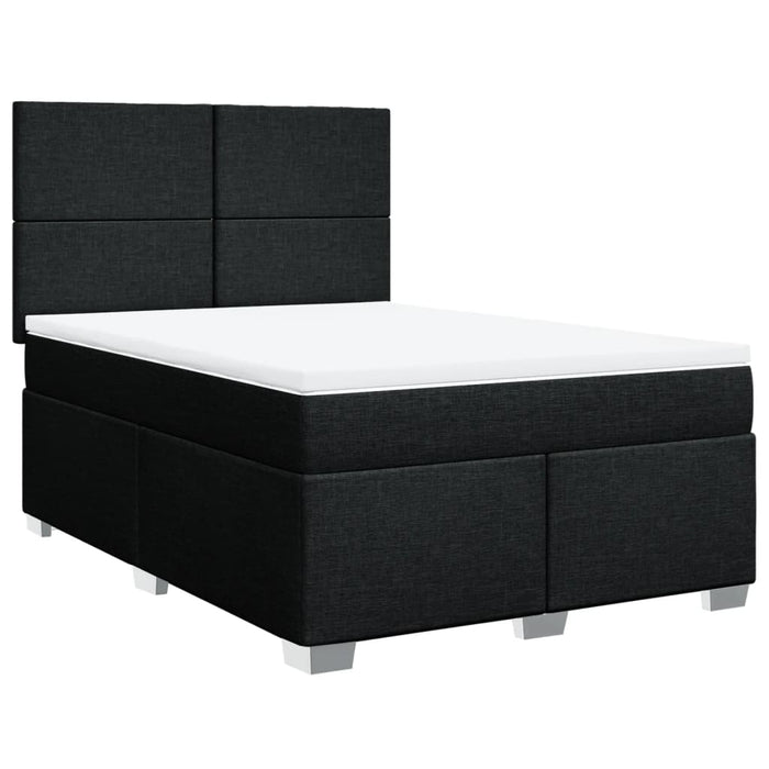 Pat box spring cu saltea, negru, 140x200 cm, textil - WALTI WALTI