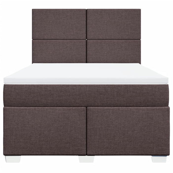 Pat continental cu saltea, maro închis, 140x200 cm, textil - WALTI WALTI
