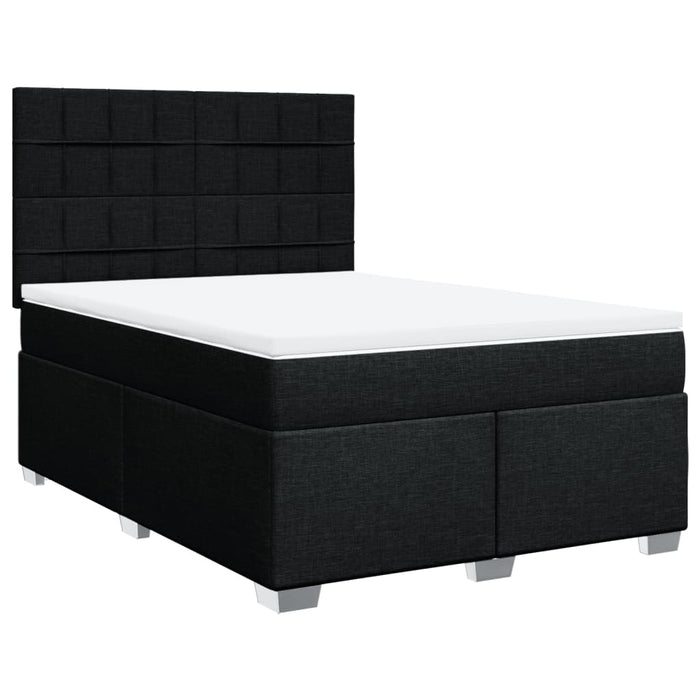 Pat box spring cu saltea, negru, 140x200 cm, textil - WALTI WALTI