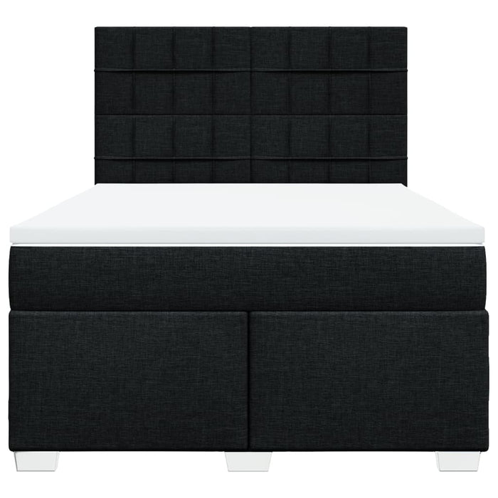 Pat box spring cu saltea, negru, 140x200 cm, textil - WALTI WALTI