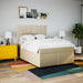 Pat continental cu saltea, crem, 140x200 cm, material textil - WALTI WALTI