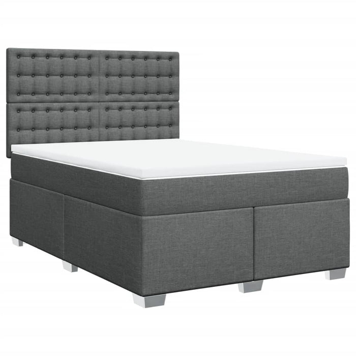Pat box spring cu saltea, gri închis, 140x200 cm, textil - WALTI WALTI