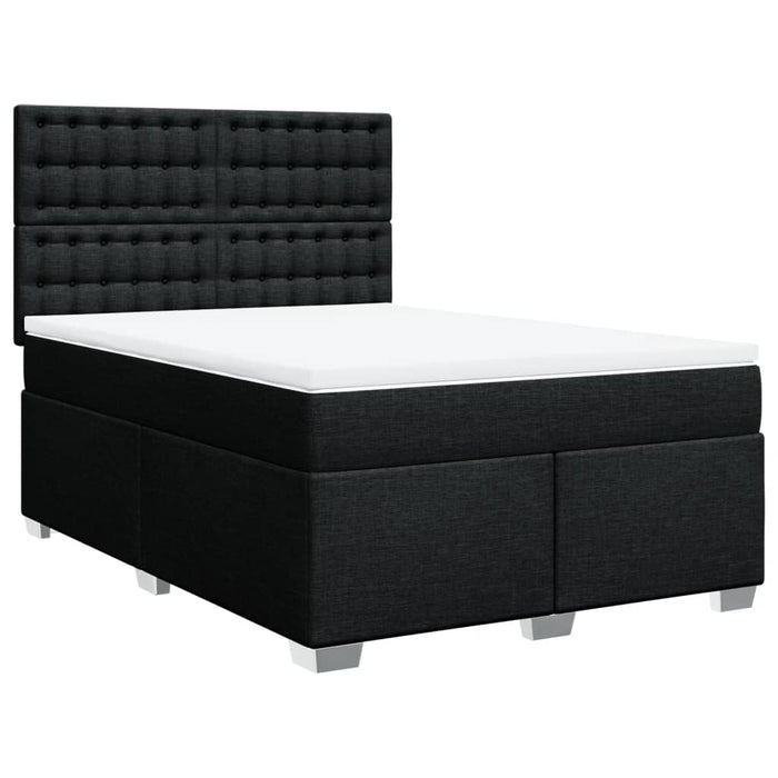 Pat box spring cu saltea, negru, 140x200 cm, textil - WALTI WALTI