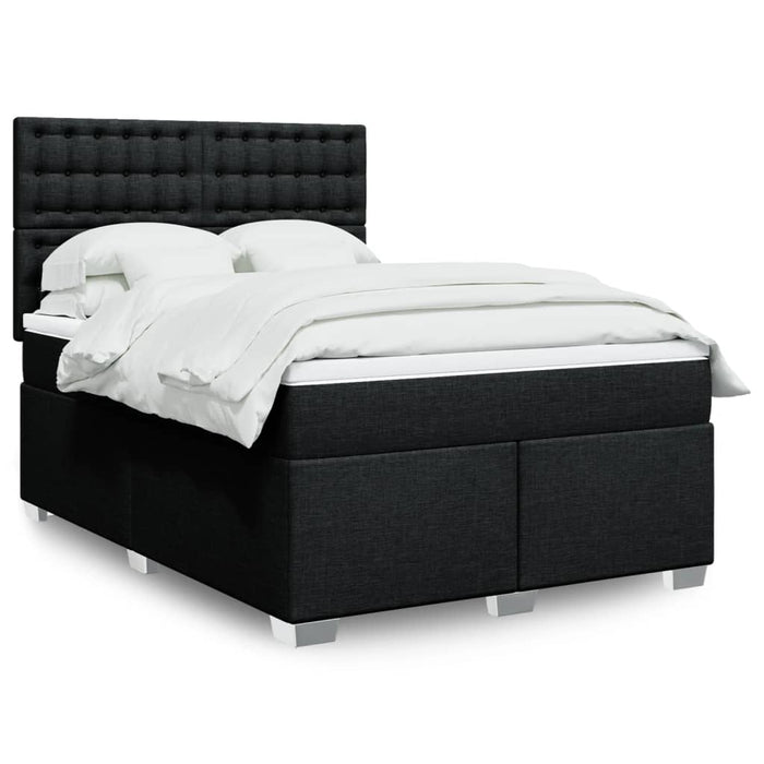 Pat box spring cu saltea, negru, 140x200 cm, textil - WALTI WALTI