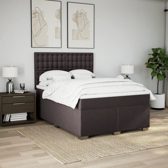 Pat continental cu saltea, maro închis, 140x200 cm, textil - WALTI WALTI