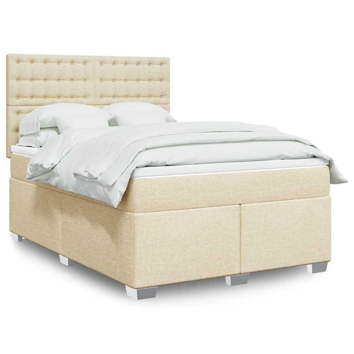Pat continental cu saltea, crem, 140x200 cm, material textil - WALTI WALTI