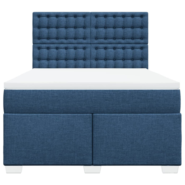 Pat continental cu saltea, albastru, 140x200cm, material textil - WALTI WALTI