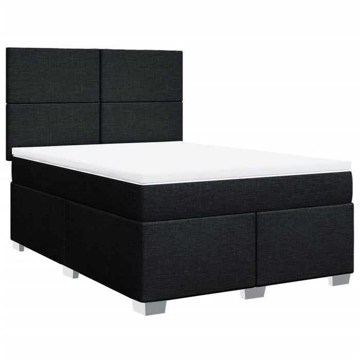 Pat box spring cu saltea, negru, 160x200 cm, textil - WALTI WALTI
