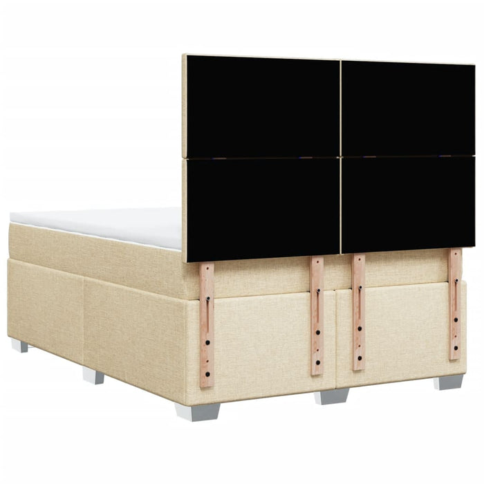 Pat box spring cu saltea, crem, 160x200 cm, material textil - WALTI WALTI