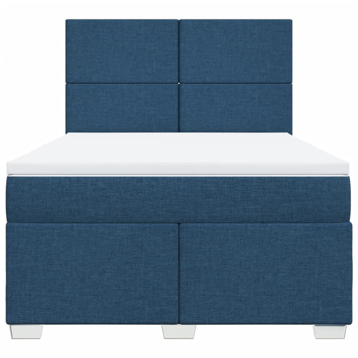 Pat continental cu saltea, albastru, 160x200cm, material textil - WALTI WALTI