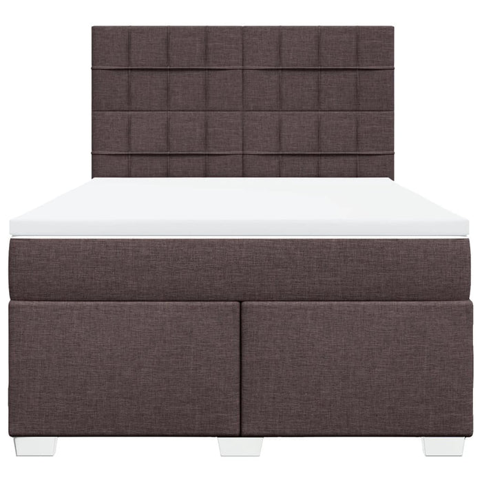 Pat box spring cu saltea, maro închis, 160x200 cm, textil WALTI