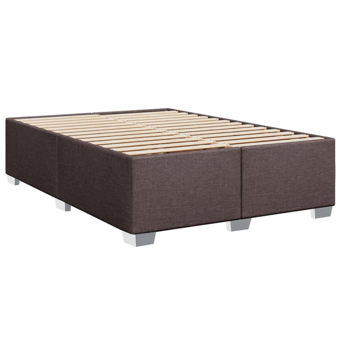 Pat box spring cu saltea, maro închis, 160x200 cm, textil WALTI
