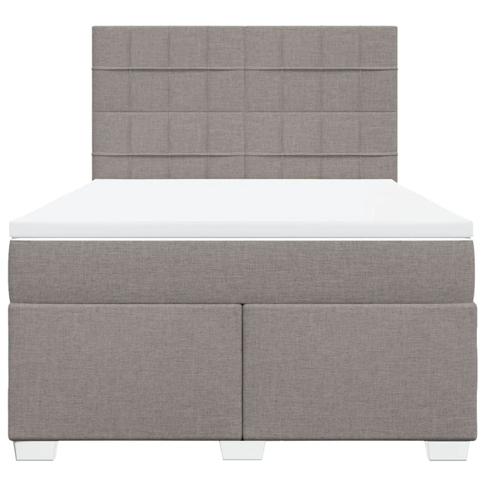 Pat box spring cu saltea, gri taupe, 160x200 cm material textil - WALTI WALTI
