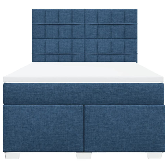 Pat continental cu saltea, albastru, 160x200cm, material textil - WALTI WALTI