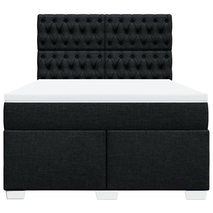Pat box spring cu saltea, negru, 160x200 cm, textil - WALTI WALTI