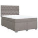 Pat box spring cu saltea, gri taupe, 160x200 cm material textil - WALTI WALTI