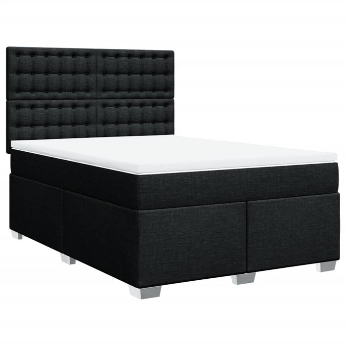Pat box spring cu saltea, negru, 160x200 cm, textil - WALTI WALTI