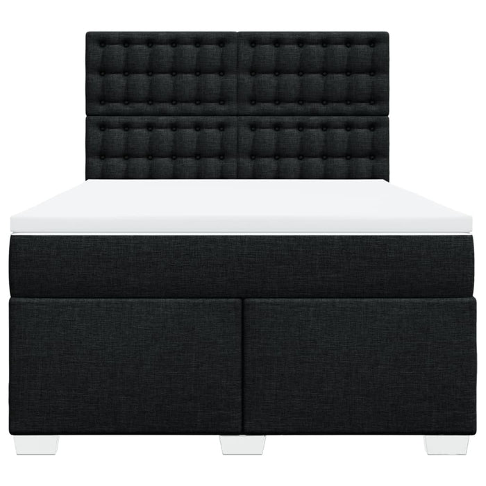 Pat box spring cu saltea, negru, 160x200 cm, textil - WALTI WALTI
