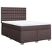 Pat box spring cu saltea, maro închis, 160x200 cm, textil - WALTI WALTI