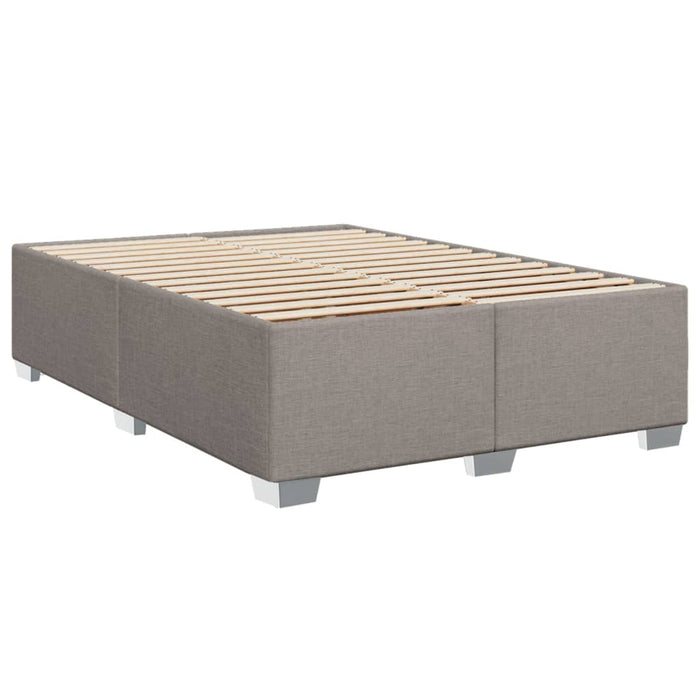 Pat box spring cu saltea, gri taupe, 160x200 cm material textil - WALTI WALTI