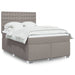 Pat box spring cu saltea, gri taupe, 160x200 cm material textil - WALTI WALTI