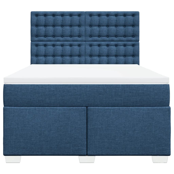 Pat continental cu saltea, albastru, 160x200cm, material textil - WALTI WALTI