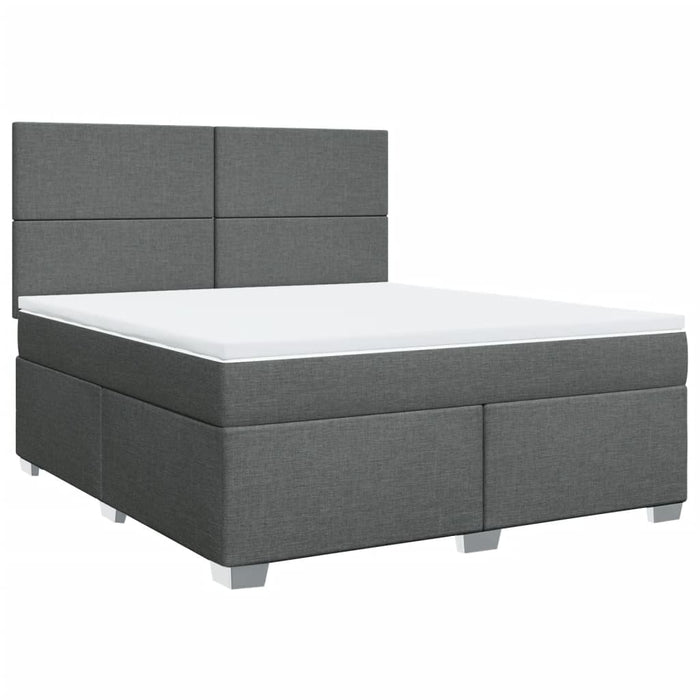 Pat box spring cu saltea, gri închis, 180x200 cm, textil - WALTI WALTI