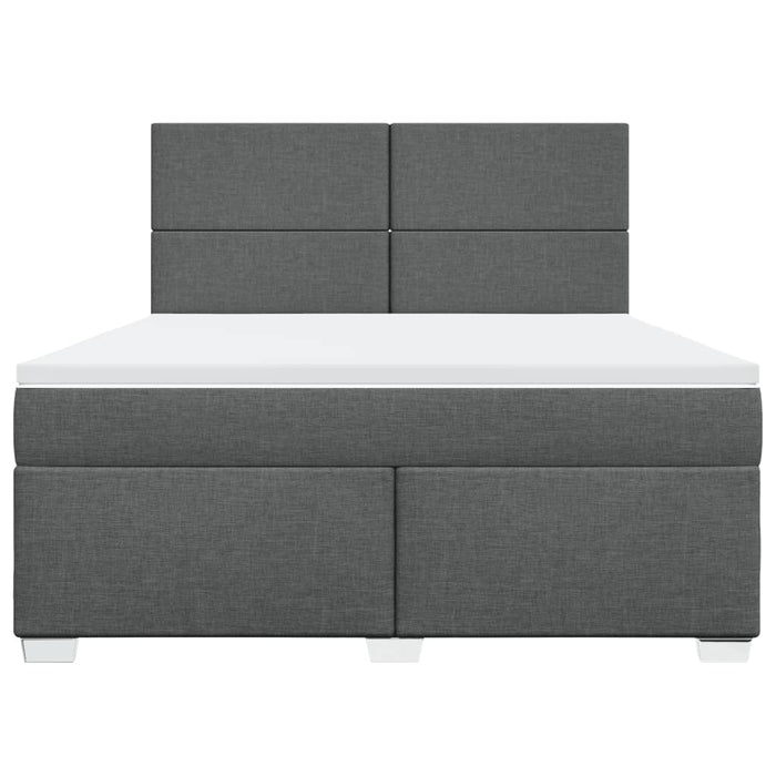 Pat box spring cu saltea, gri închis, 180x200 cm, textil - WALTI WALTI