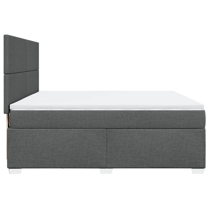 Pat box spring cu saltea, gri închis, 180x200 cm, textil - WALTI WALTI
