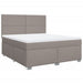 Pat continental cu saltea, gri taupe, 180x200 cm, textil - WALTI WALTI