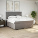 Pat continental cu saltea, gri taupe, 180x200 cm, textil - WALTI WALTI