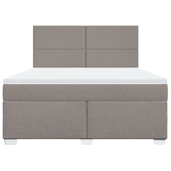 Pat continental cu saltea, gri taupe, 180x200 cm, textil - WALTI WALTI