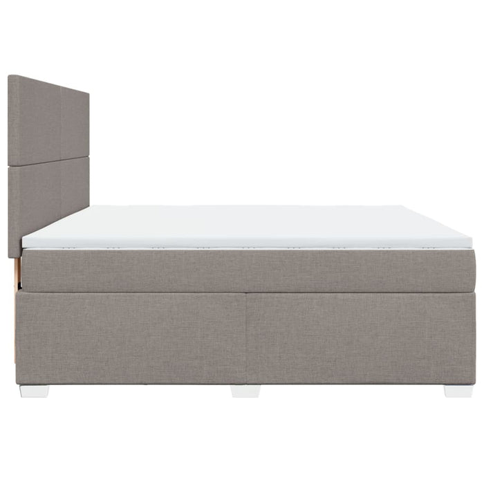 Pat continental cu saltea, gri taupe, 180x200 cm, textil - WALTI WALTI