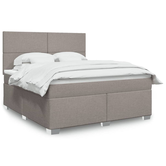 Pat continental cu saltea, gri taupe, 180x200 cm, textil - WALTI WALTI