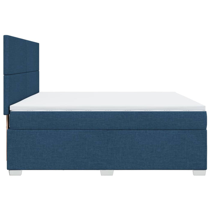 Pat box spring cu saltea, albastru, 180x200 cm, material textil - WALTI WALTI